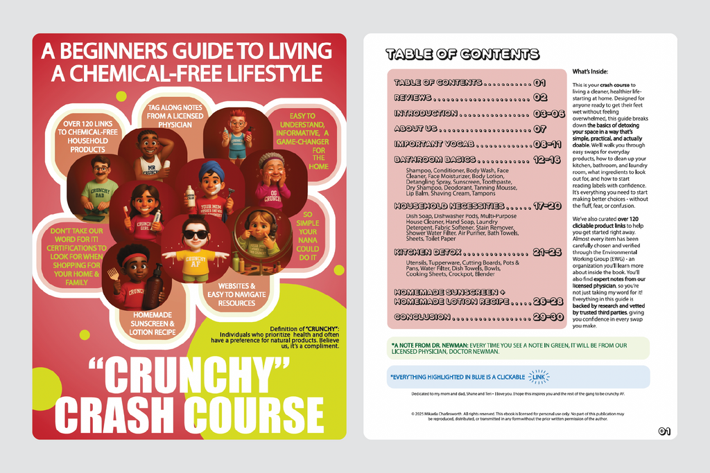 Crunchy Crash Course | E-Book | A beginners Guide to Living A Chemical Free Lifestyle