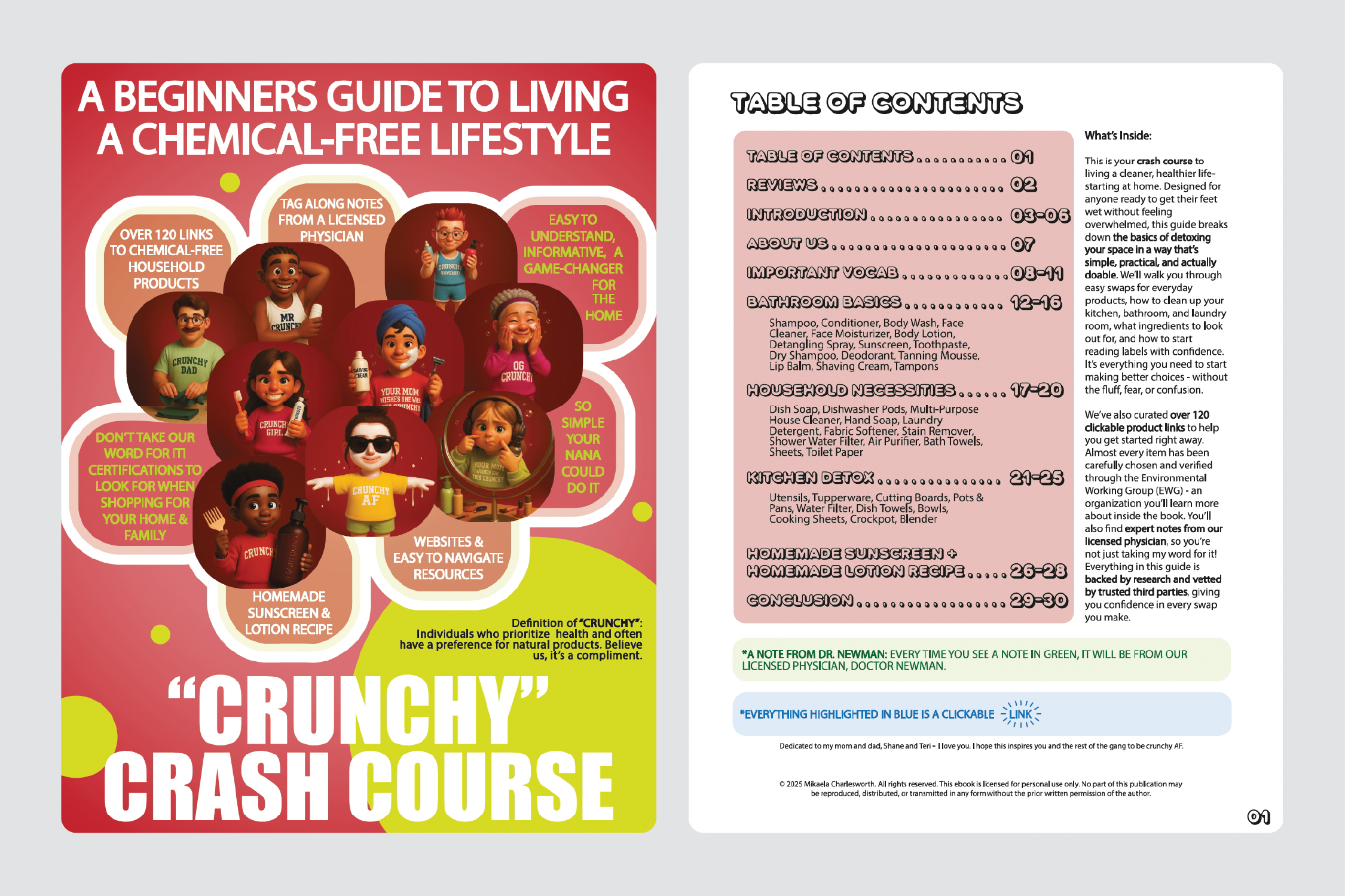 Crunchy Crash Course | E-Book | A beginners Guide to Living A Chemical Free Lifestyle